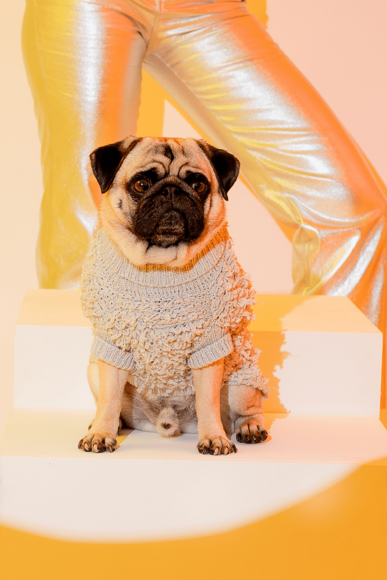 Metallic Curly Knit Sweater
